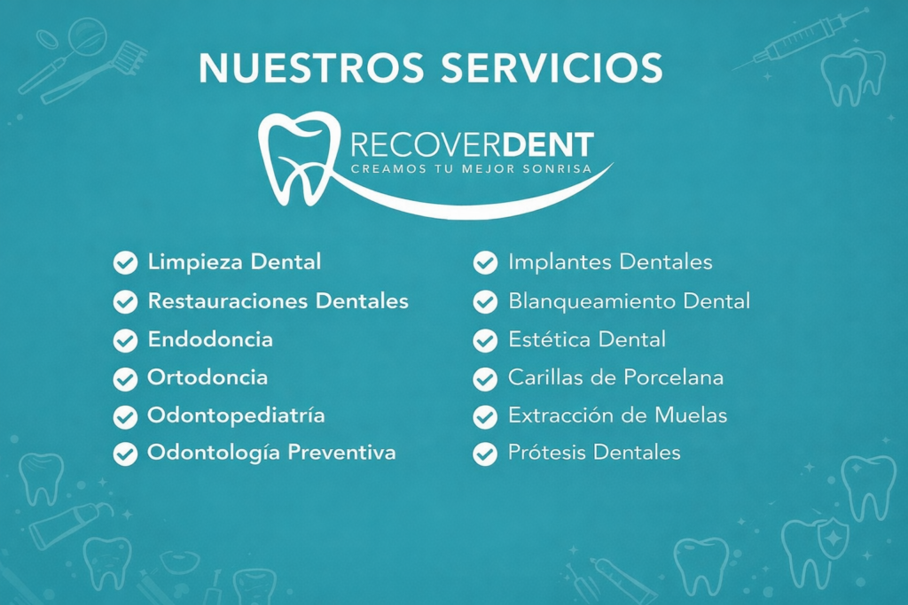 Dentista. Recoverdent. Nuestros servicios. Odontopediatría.